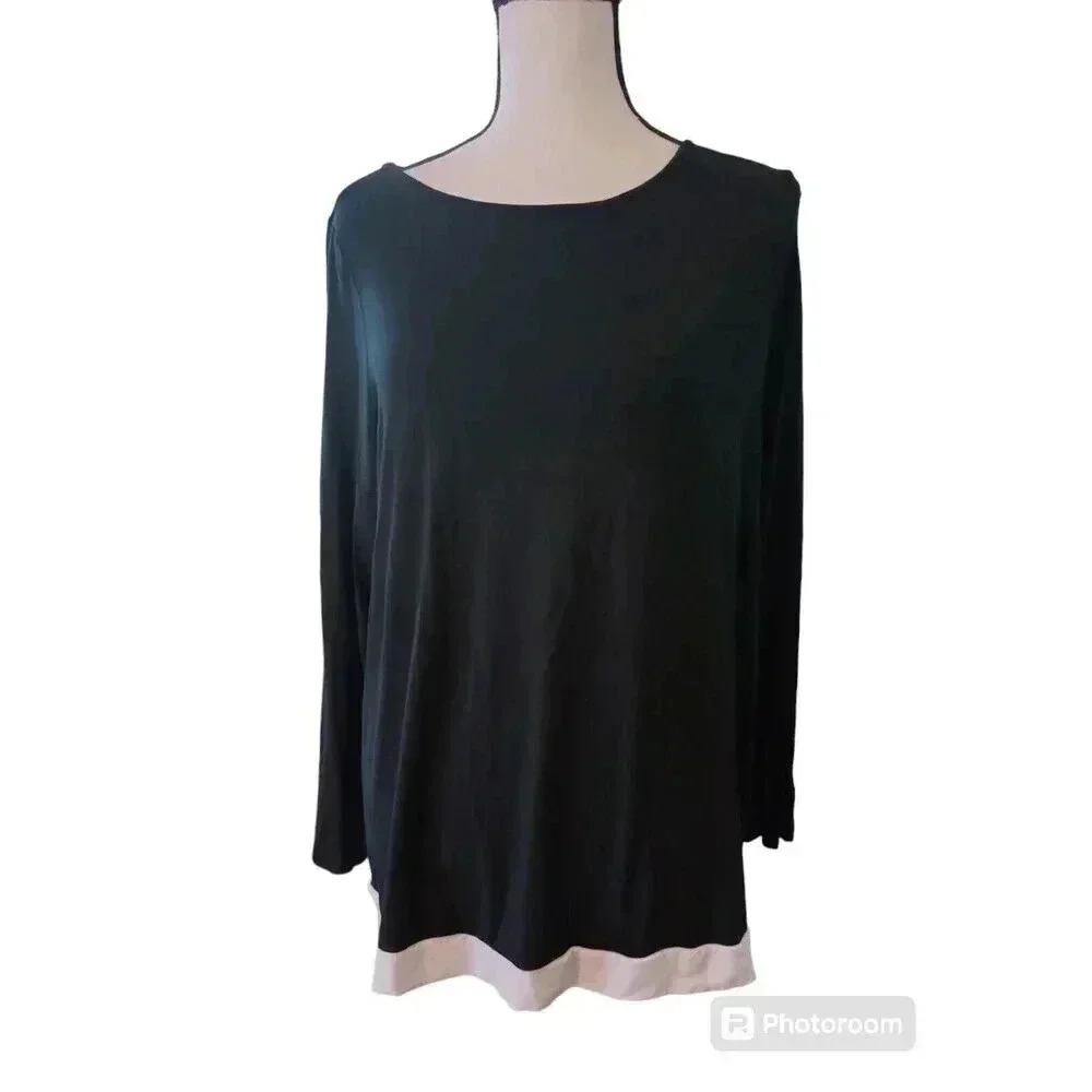 J.Jill Wearever Collection Top Stretchy Draped Back Long Sleeve Size Large - Picture 1 of 5